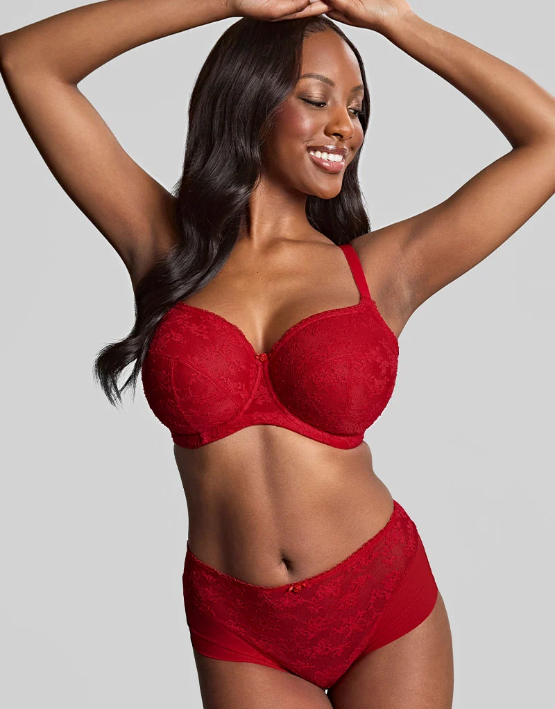 Panache Tango Lace Deep Brief Scarlet Red
