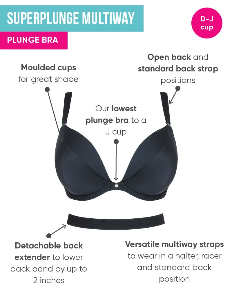 Curvy Kate Superplunge Multiway Padded Plunge Bra Black