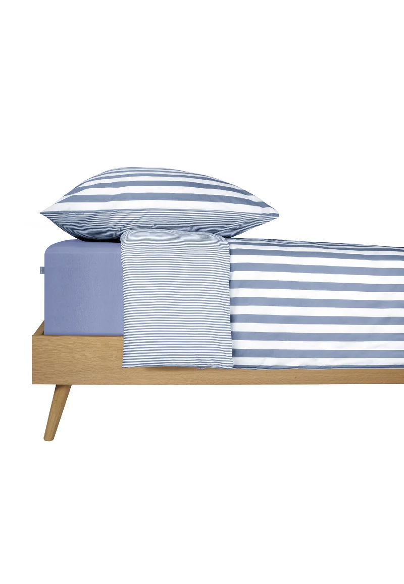 Bettwäscheset 2-teilig Blau/Weiss gestreift - SCHIESSER Home