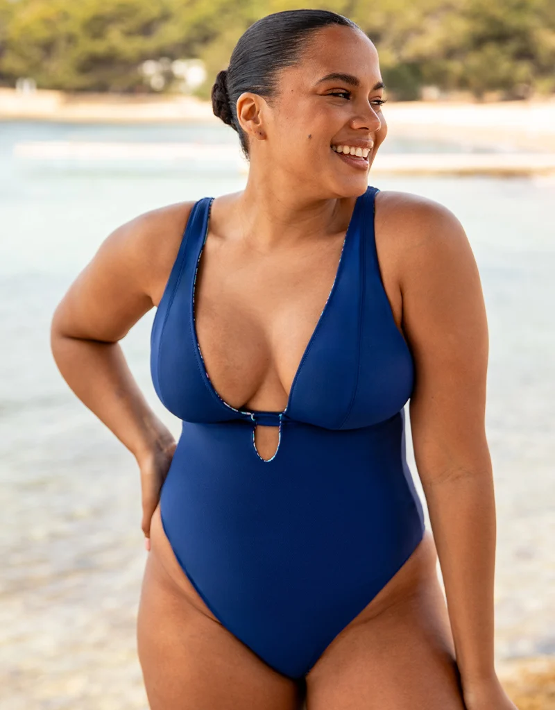 Curvy Kate Mykonos Reversible Non-Wired Multiway Swimsuit Blue Print