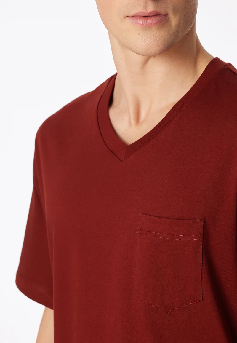 Schlafanzug kurz Bordeaux gemustert - Comfort Essentials