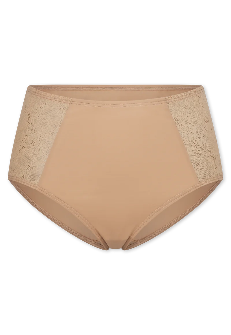 High Waist Slip mit Spitze Beige - Air