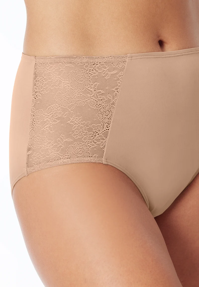 High Waist Slip mit Spitze Beige - Air