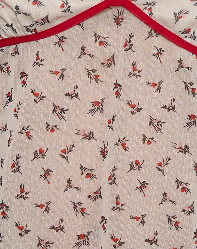 Micha Halter Top in Ditsy Floral Ivory