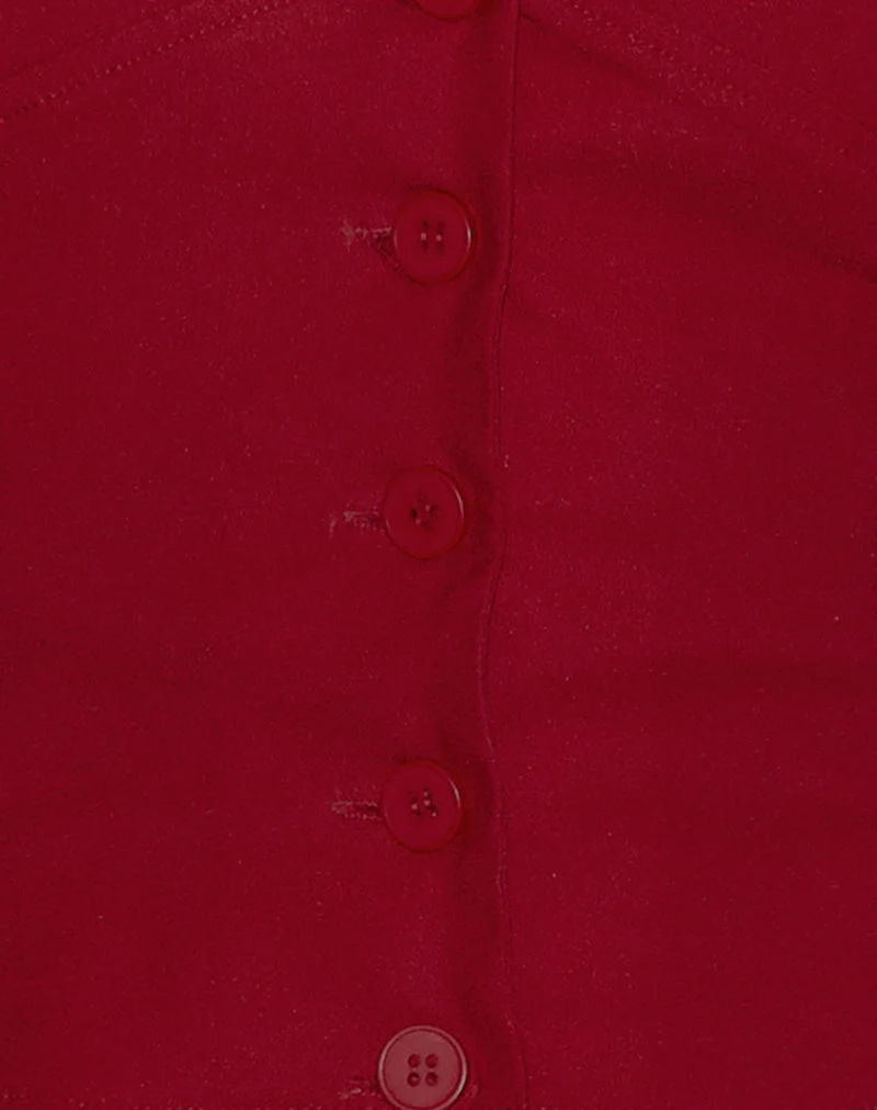 Ortee - Top dos nu - Rouge tailleur
