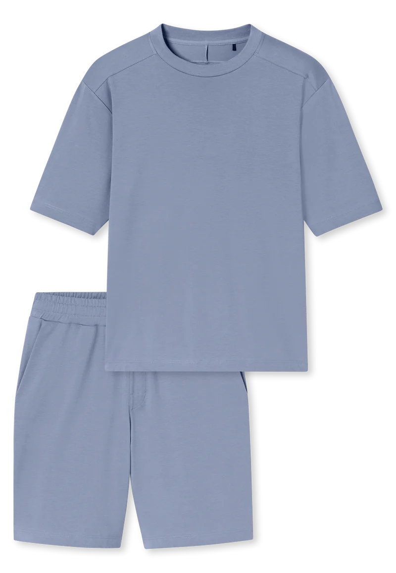 Schlafanzug kurz Blau - Modern Nightwear