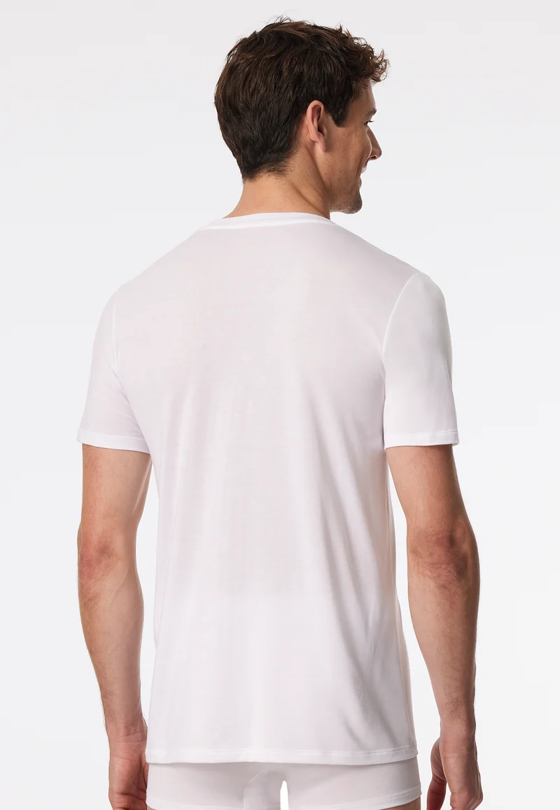 T-Shirt V-Ausschnitt Weiss - Premium Modal