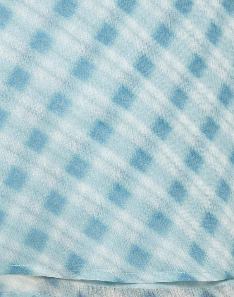 Anora Mini Jupe, Blurred Check Blue