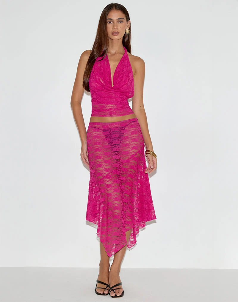Top Varys en dentelle Orchid Rose Chaud