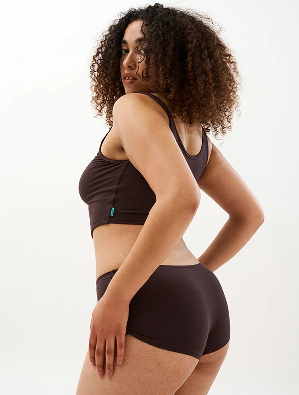 Shorty Niki - Coton Bio - Dark-Taupe