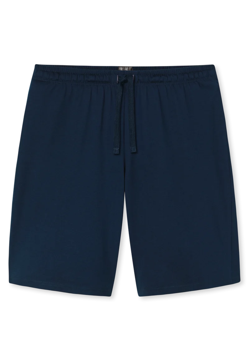 Schlafanzug kurz Blau/Bordeaux gestreift - Casual Nightwear