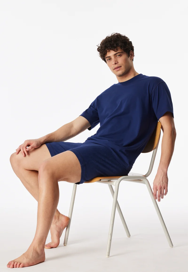 Schlafanzug kurz Blau - Modern Essentials