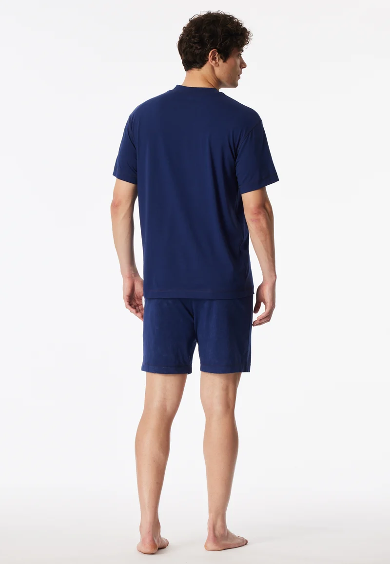 Schlafanzug kurz Blau - Modern Essentials