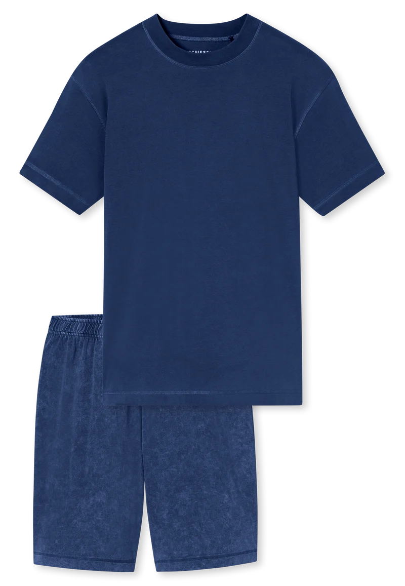 Schlafanzug kurz Blau - Modern Essentials