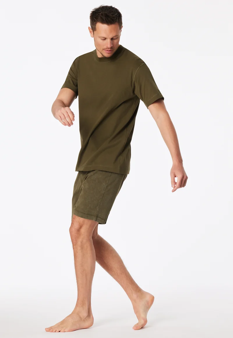 Schlafanzug kurz Oliv - Modern Essentials