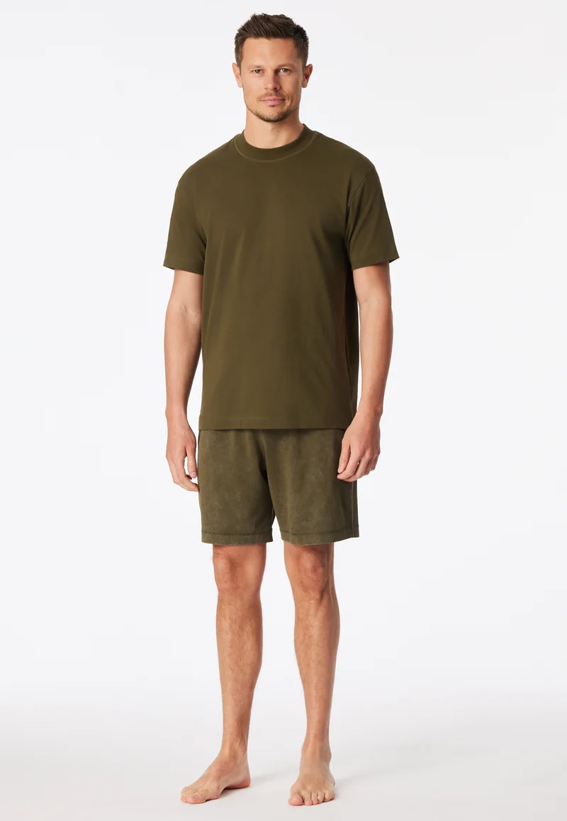 Schlafanzug kurz Oliv - Modern Essentials