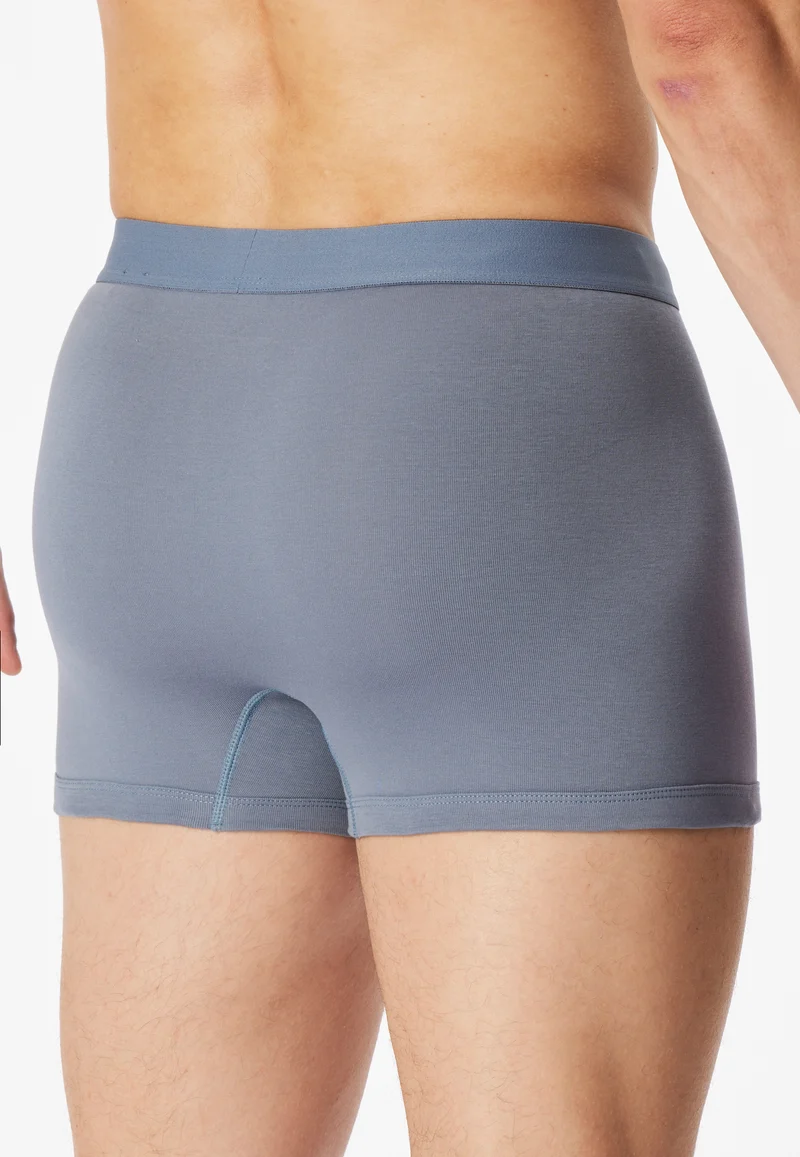 Enge Boxershorts Feinripp mit Eingriff 2er-Pack Blau - Rib Essentials