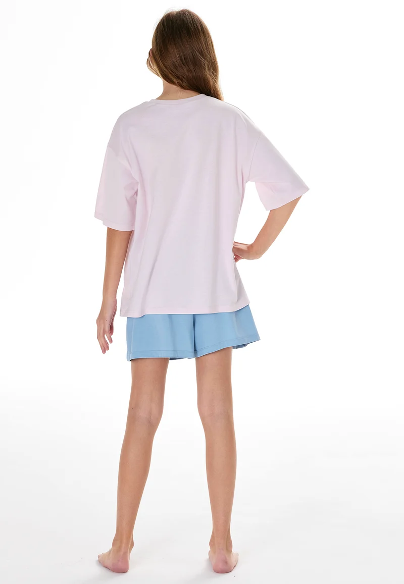 Schlafanzug kurz Rosa/Blau - Teens Nightwear