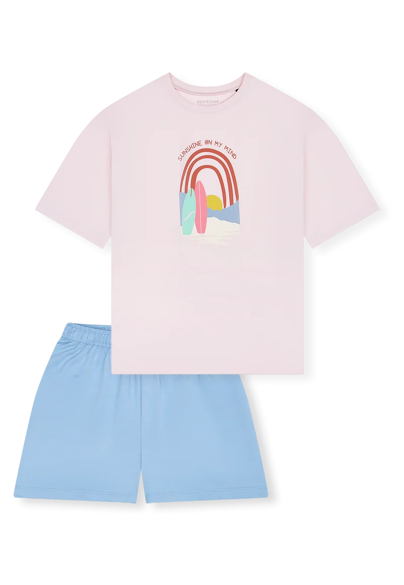 Schlafanzug kurz Rosa/Blau - Teens Nightwear