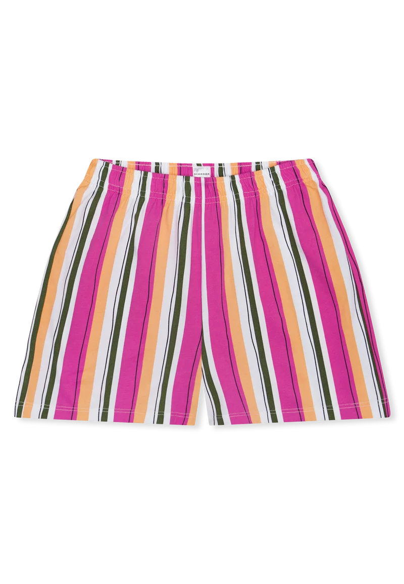 Schlafanzug kurz Weiss/Pink gestreift - Teens Nightwear