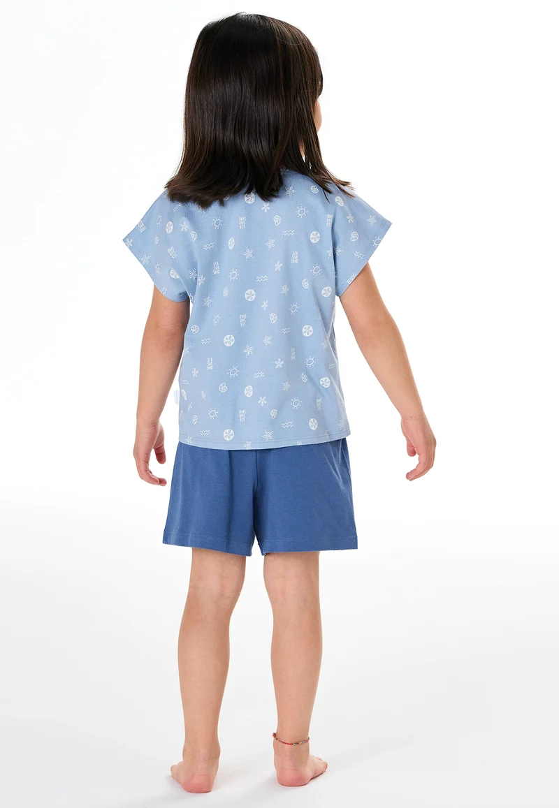 Schlafanzug kurz Blau gemustert - Kids Nightwear