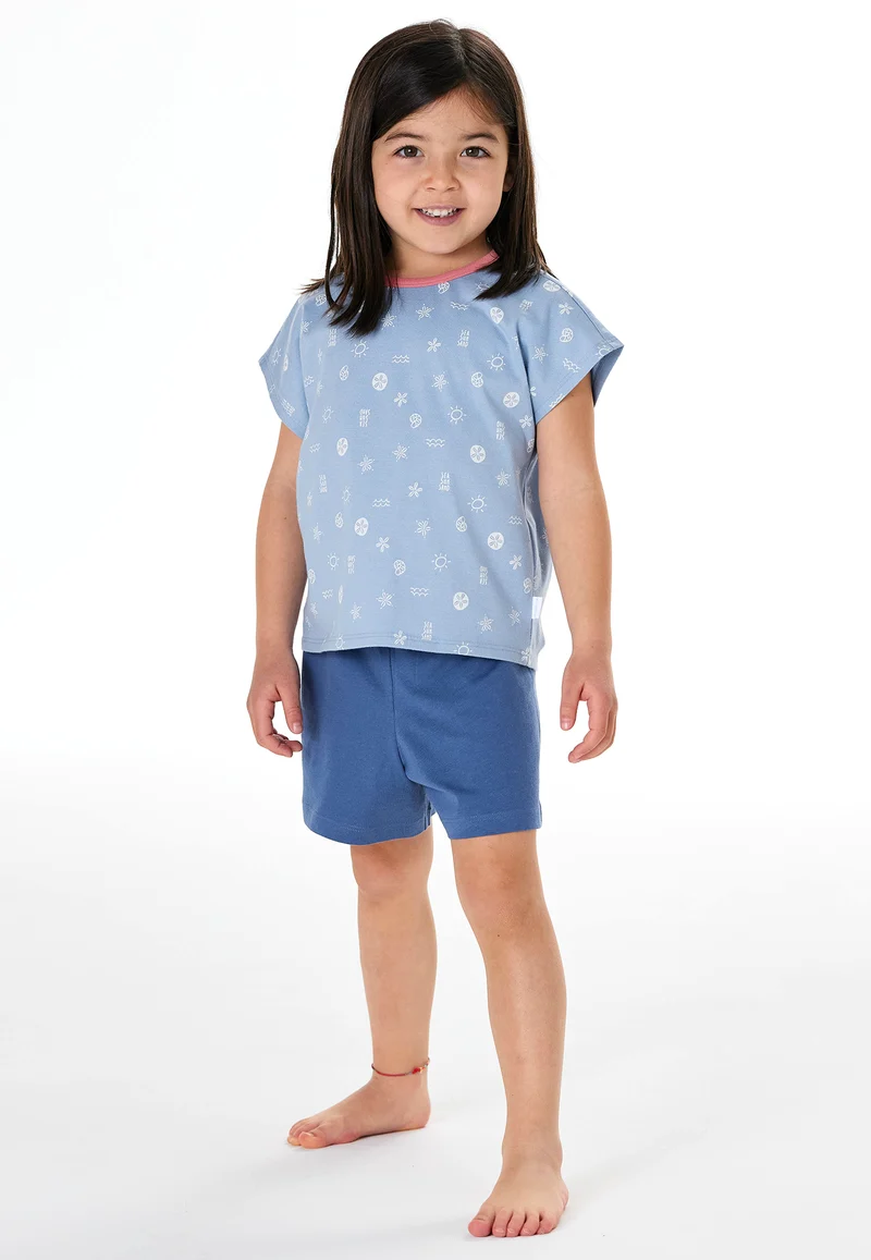 Schlafanzug kurz Blau gemustert - Kids Nightwear