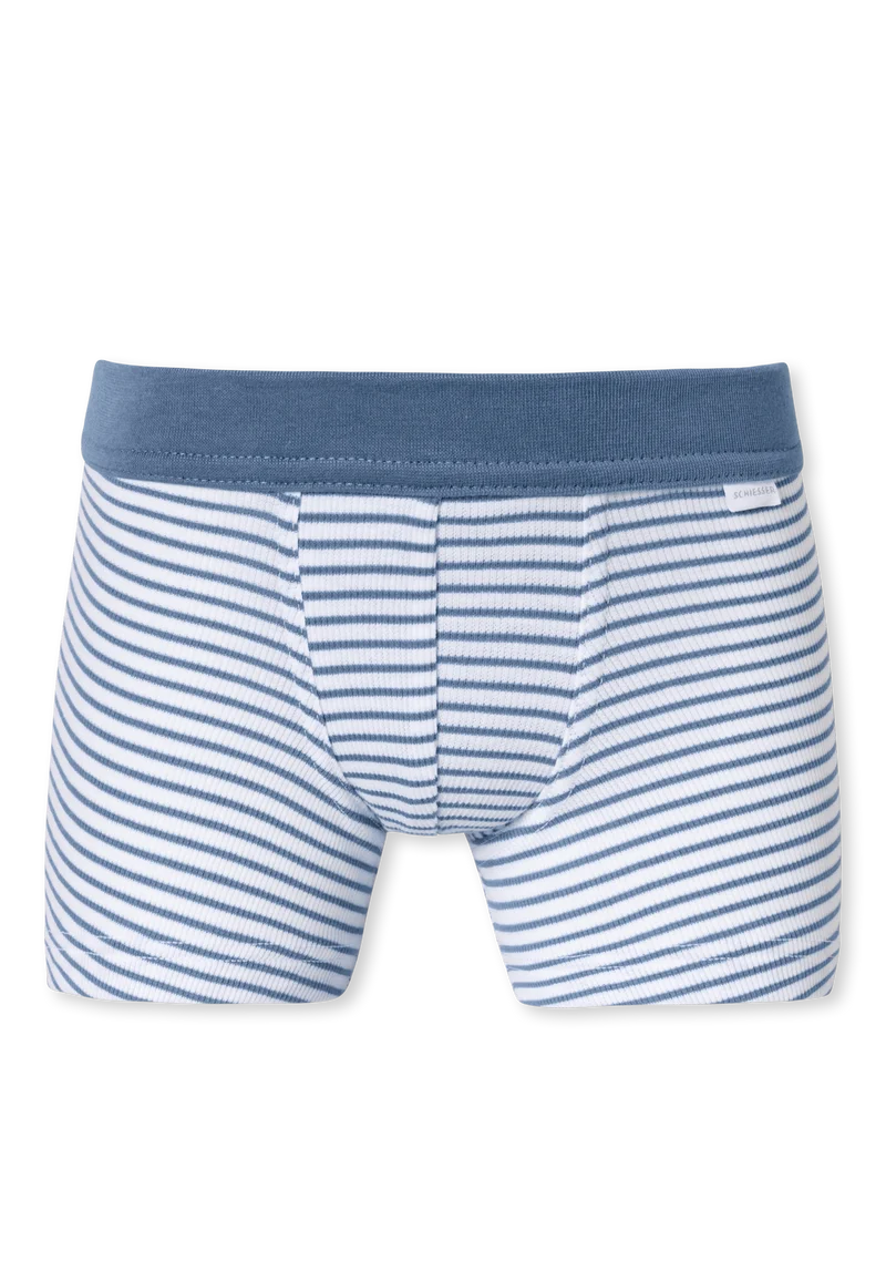 Shorts Doppelripp Blau/Weiss gestreift - Double Rib