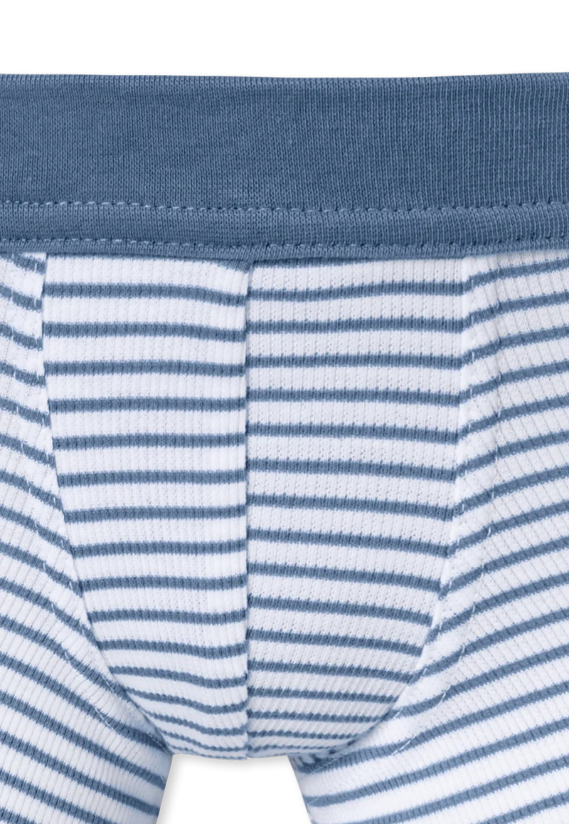 Shorts Doppelripp Blau/Weiss gestreift - Double Rib