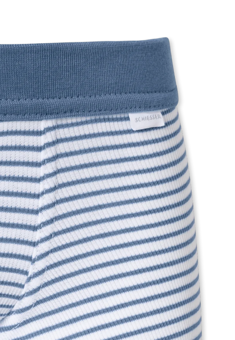 Shorts Doppelripp Blau/Weiss gestreift - Double Rib