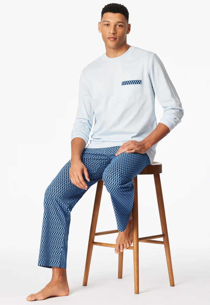 Schlafanzug Blau gemustert - Comfort Nightwear