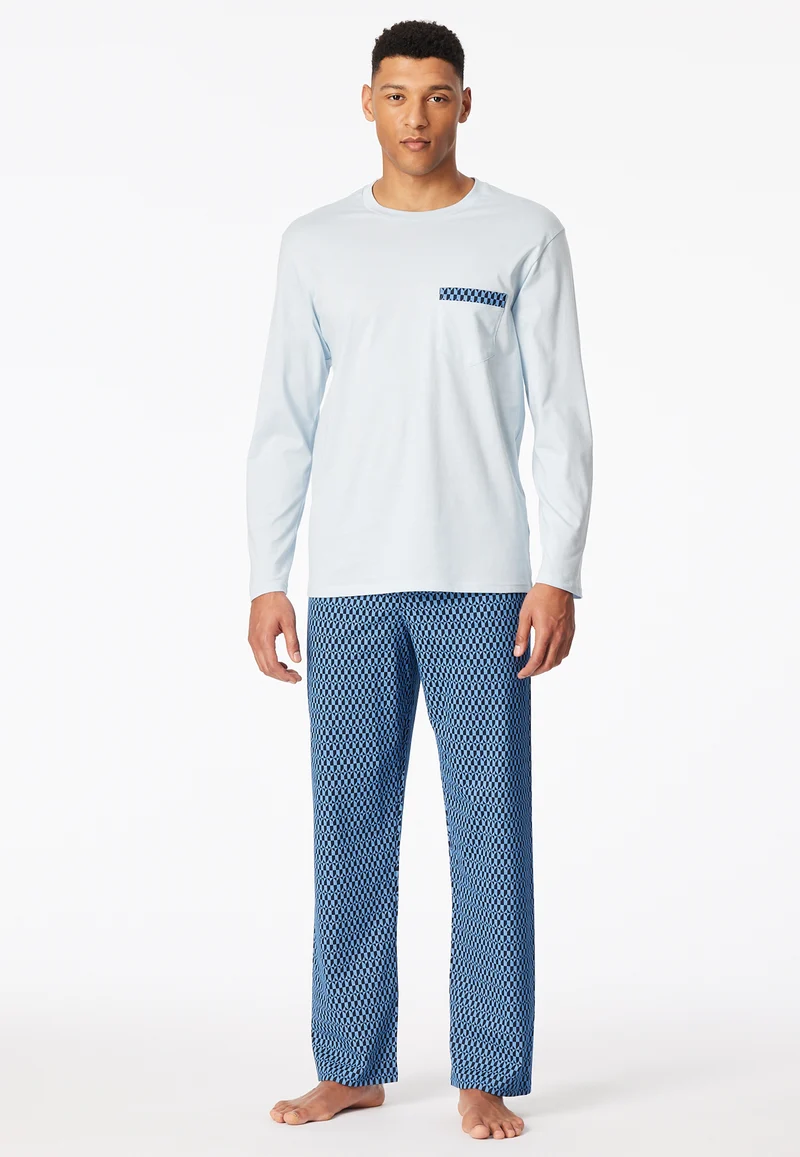 Schlafanzug Blau gemustert - Comfort Nightwear