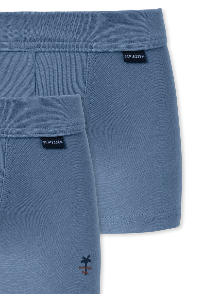 Shorts 2er-Pack Blau - Fine Rib