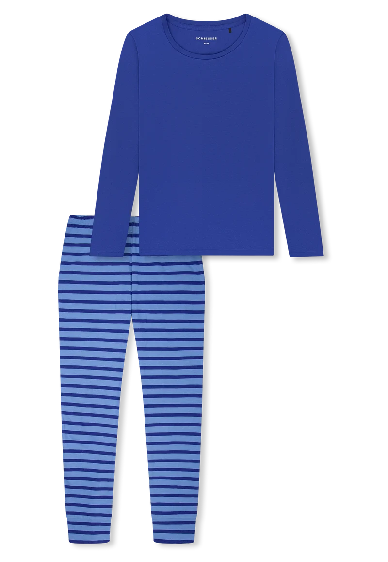 Schlafanzug Blau gestreift - Casual Essentials