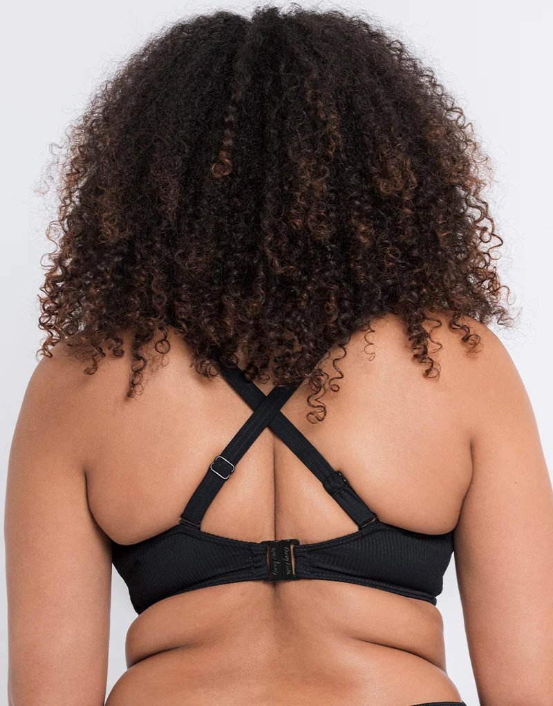 Curvy Kate Twist and Shout Non Wired Triangle Bikini Top Black