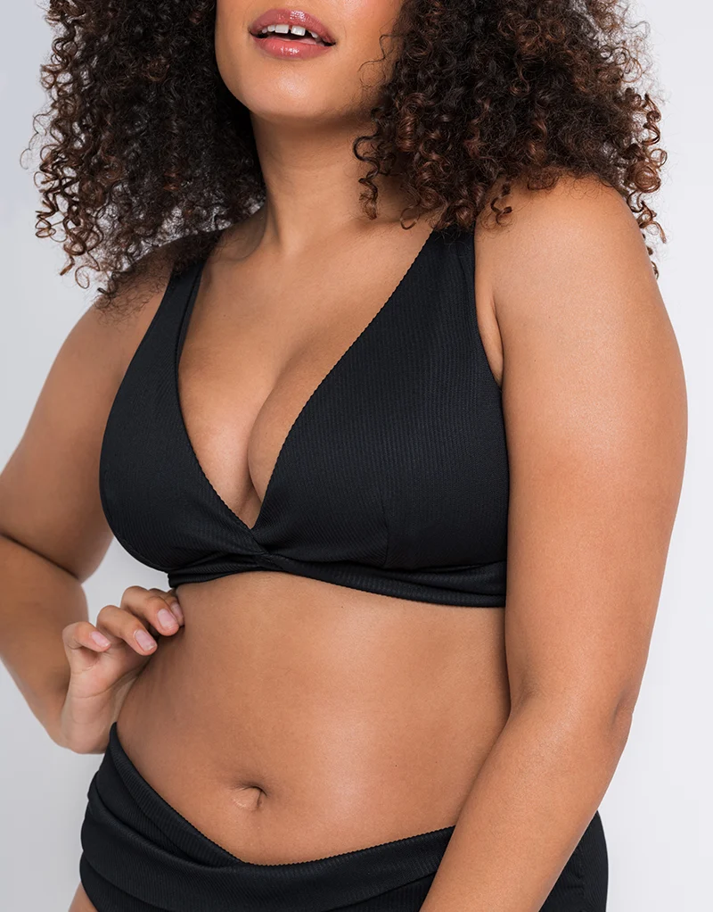Curvy Kate Twist and Shout Non Wired Triangle Bikini Top Black