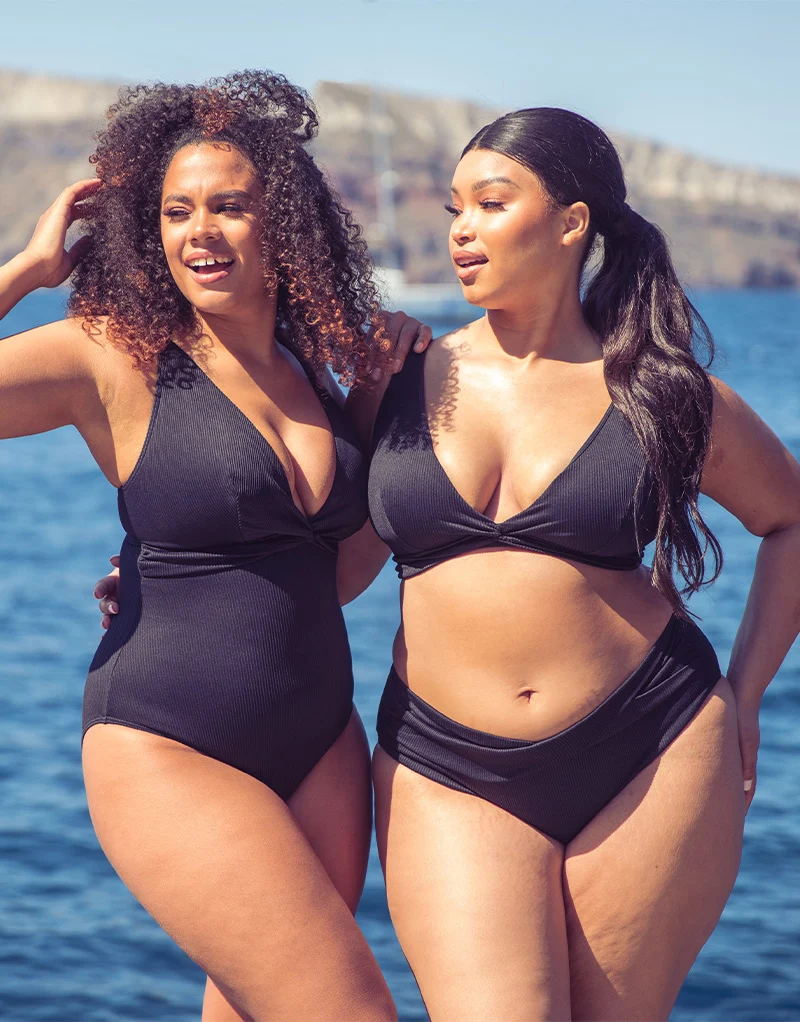Curvy Kate Twist and Shout Non Wired Triangle Bikini Top Black