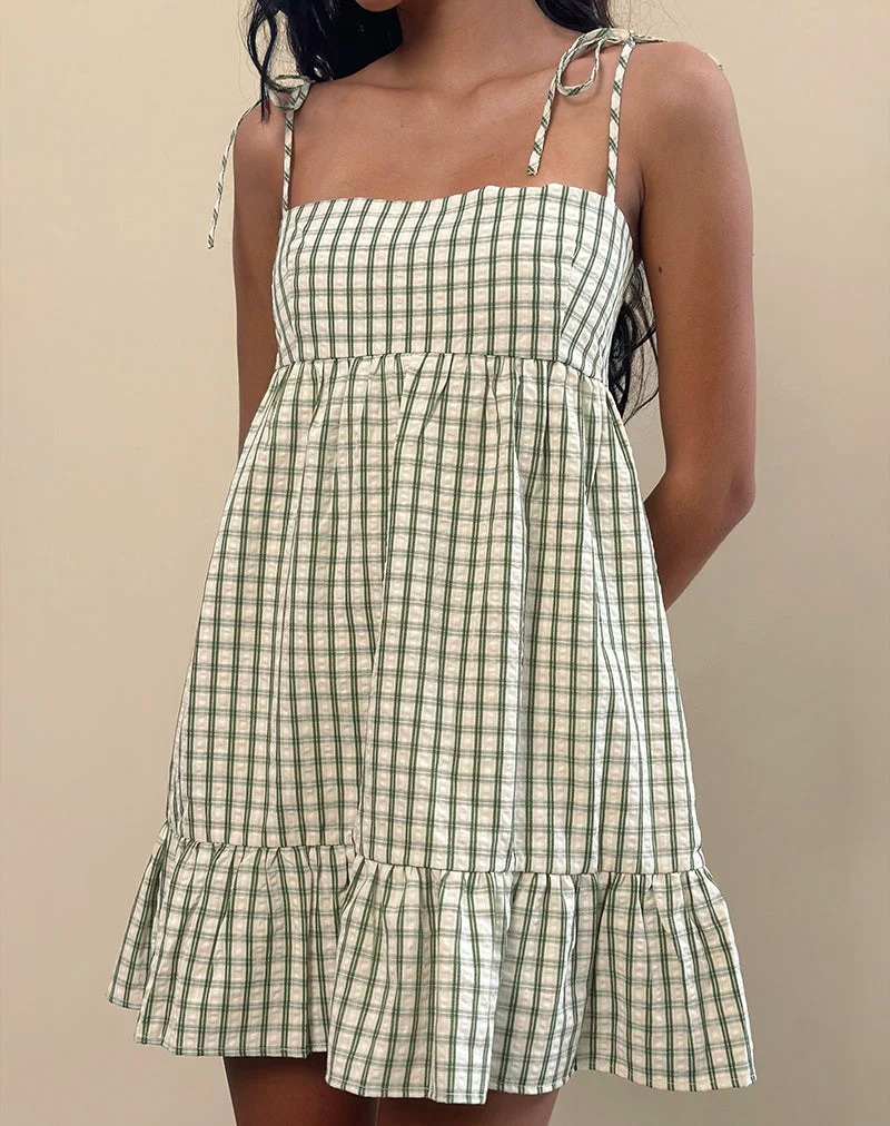 Mini robe Nikita à carreaux verts