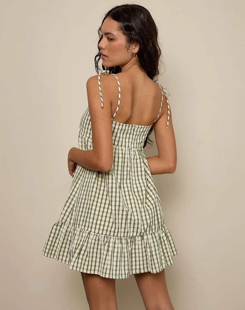 Mini robe Nikita à carreaux verts