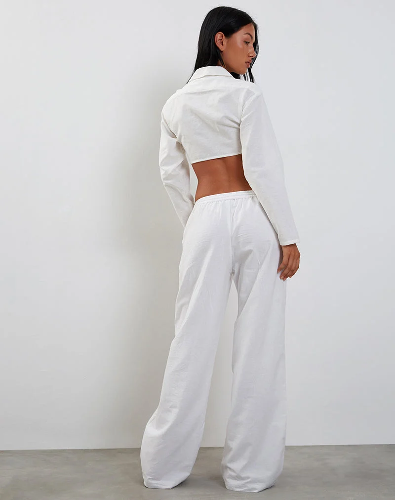 Elyse Cropped Shirt, écru