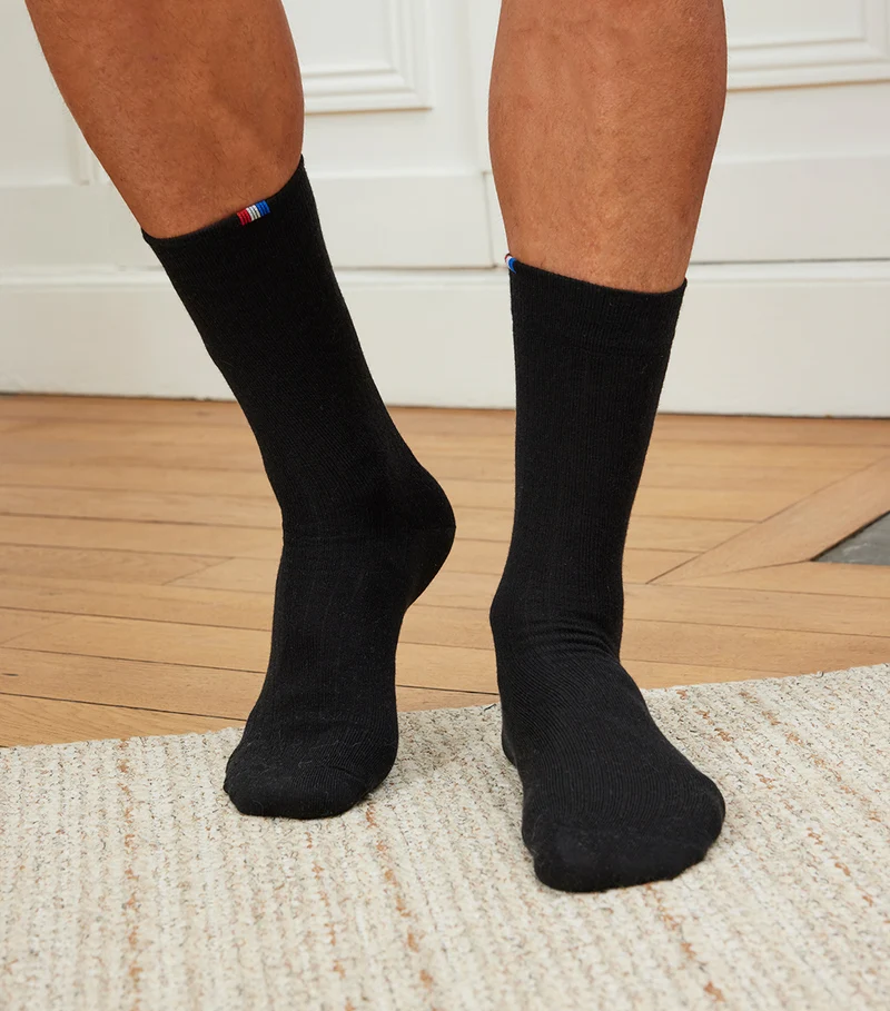 Chaussettes Homme en Laine Noir