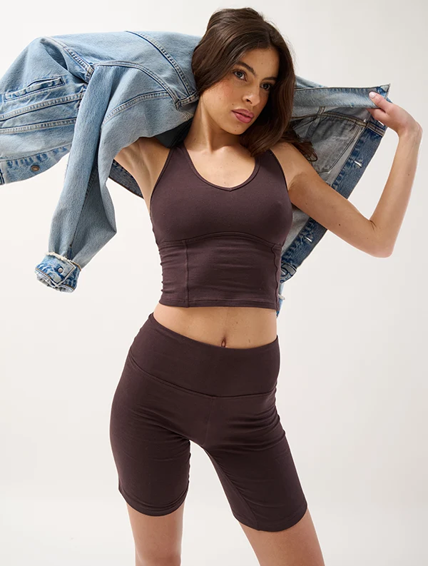 Short Jaya - Coton Bio - Dark-Taupe