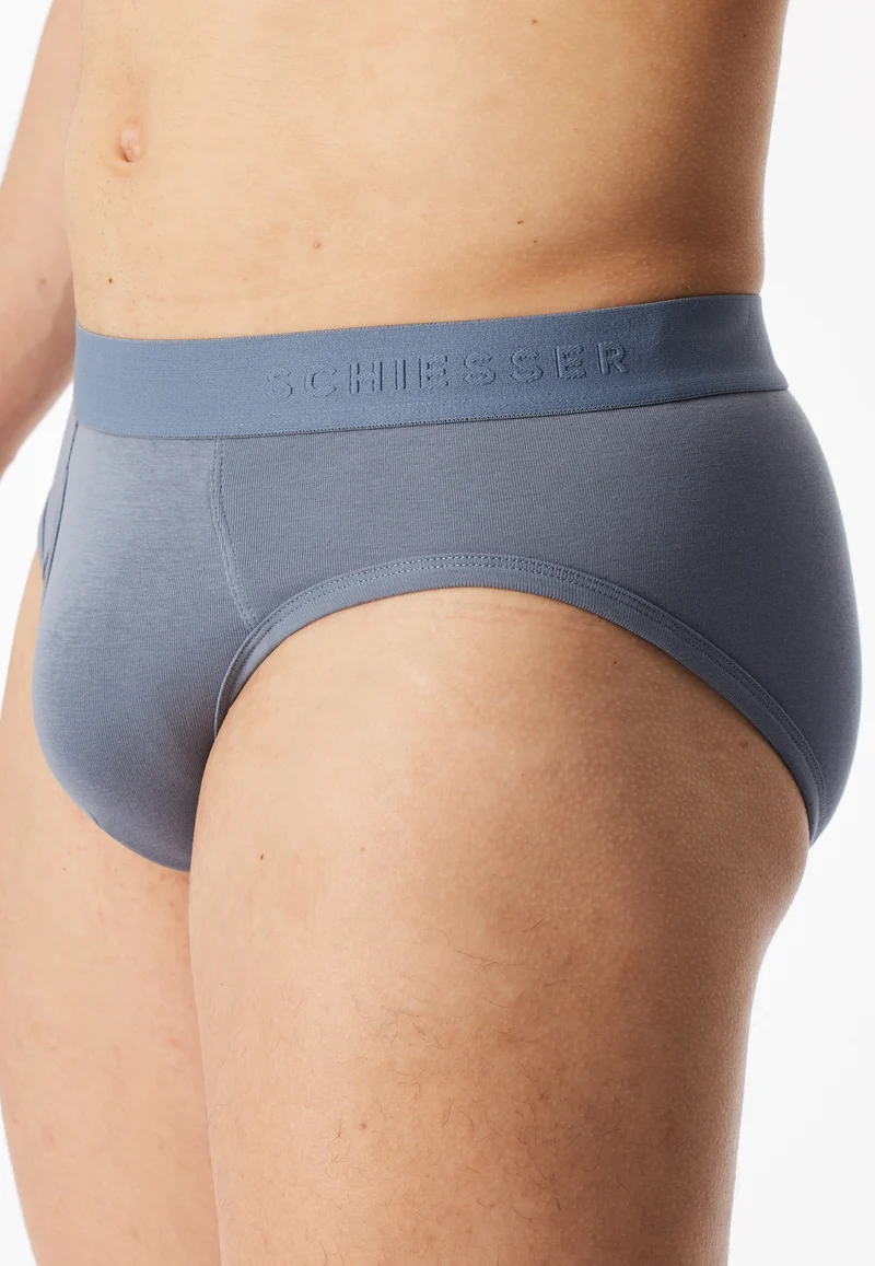 Slip Feinripp mit Eingriff 2er-Pack Blau - Rib Essentials