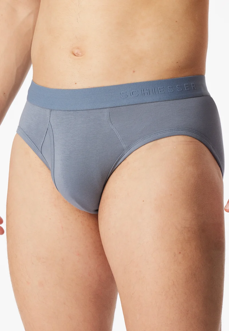 Slip Feinripp mit Eingriff 2er-Pack Blau - Rib Essentials