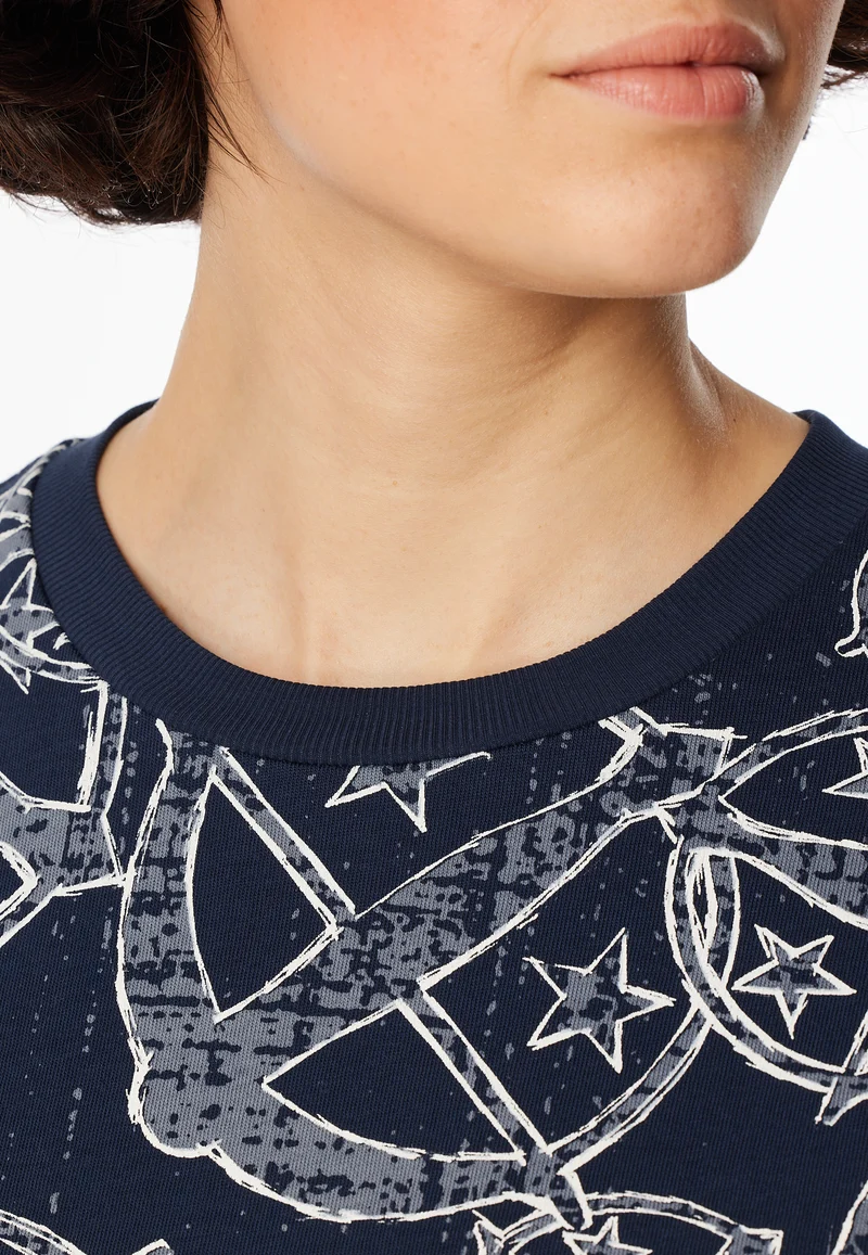T-Shirt Blau gemustert - SCHIESSER 150 Years