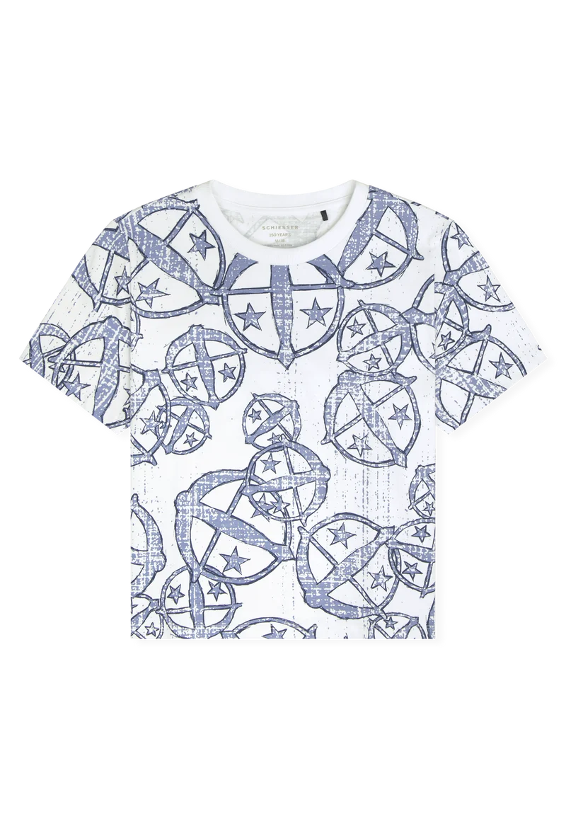 T-Shirt Weiss gemustert - SCHIESSER 150 Years