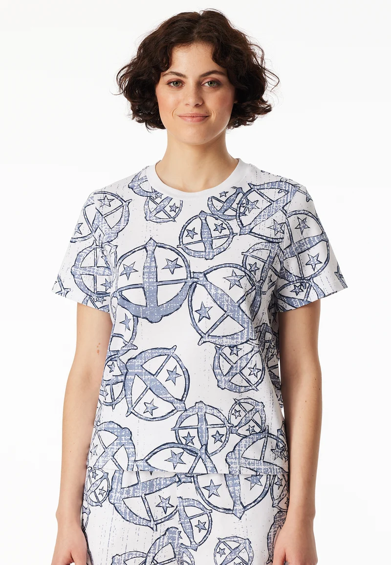T-Shirt Weiss gemustert - SCHIESSER 150 Years