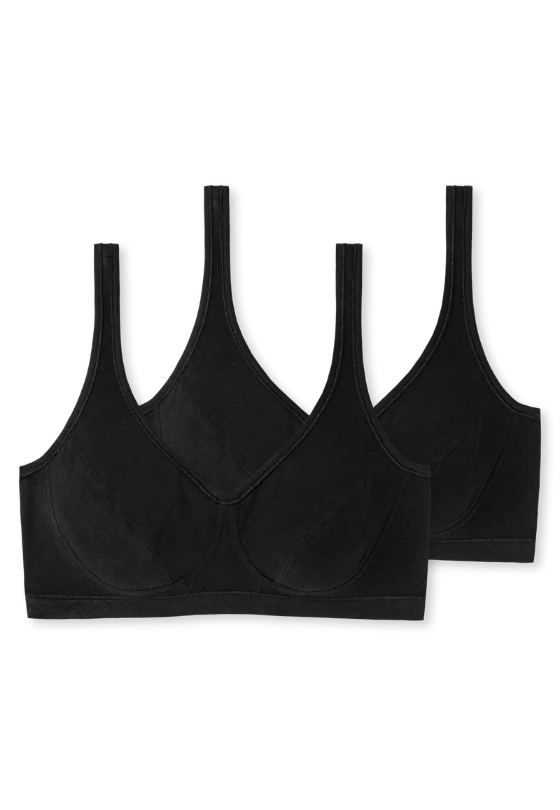 Bustier mit Cups 2er-Pack Schwarz - 95/5