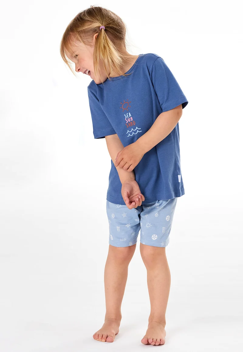 Schlafanzug kurz Blau gemustert - Kids Nightwear