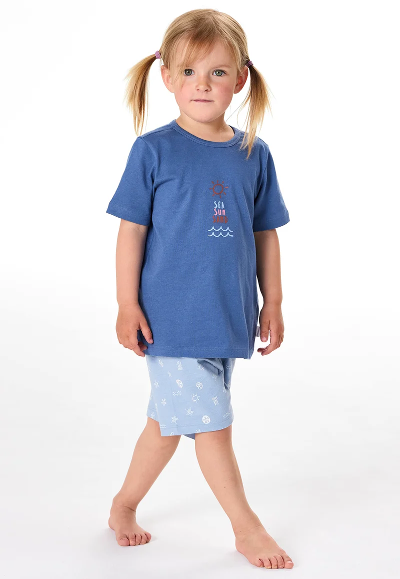 Schlafanzug kurz Blau gemustert - Kids Nightwear