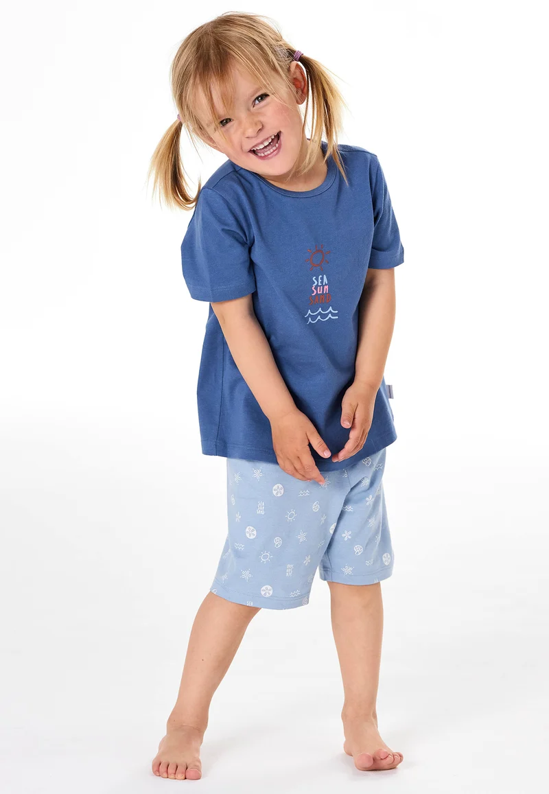 Schlafanzug kurz Blau gemustert - Kids Nightwear